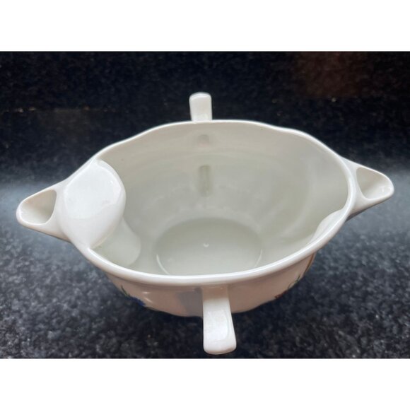 Vtg Pillivuyt Porcelain Floral Design 8 oz Sauce or Gravy Boat - Picture 4 of 9